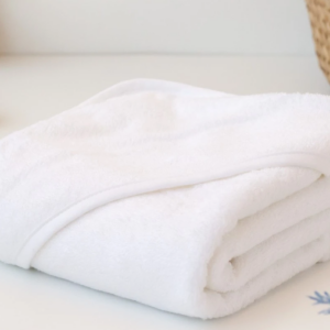 Toalha de banho de bambu para bebês branca NOVO