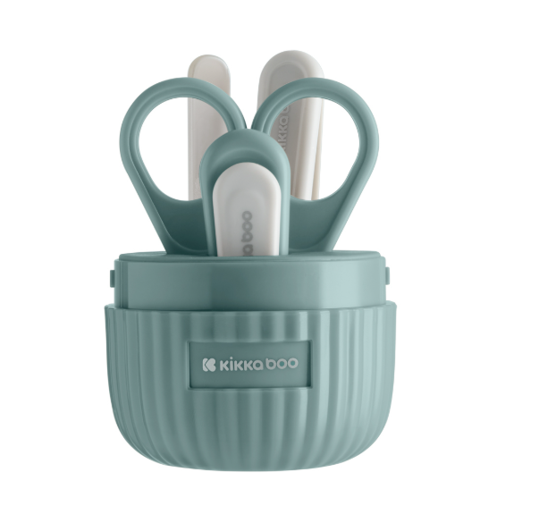 KIT DE MANICURE COM 4 PEÇAS NA COR MENTA